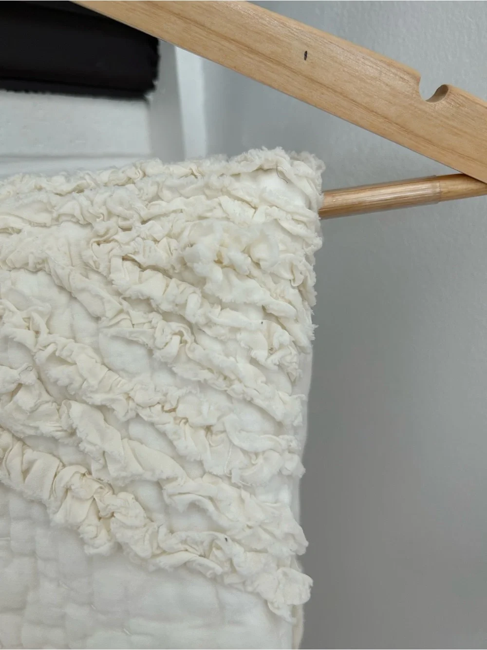 Pottery Barn Euro Pillow Sham Creamy White Textured Floral (1)